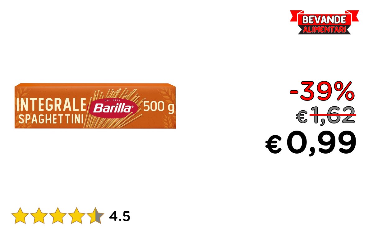 Barilla Pasta: fino al 39% di sconto Offerta