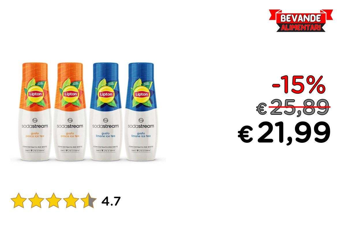 Sodastream: fino al 15% di sconto sugli Concentrati