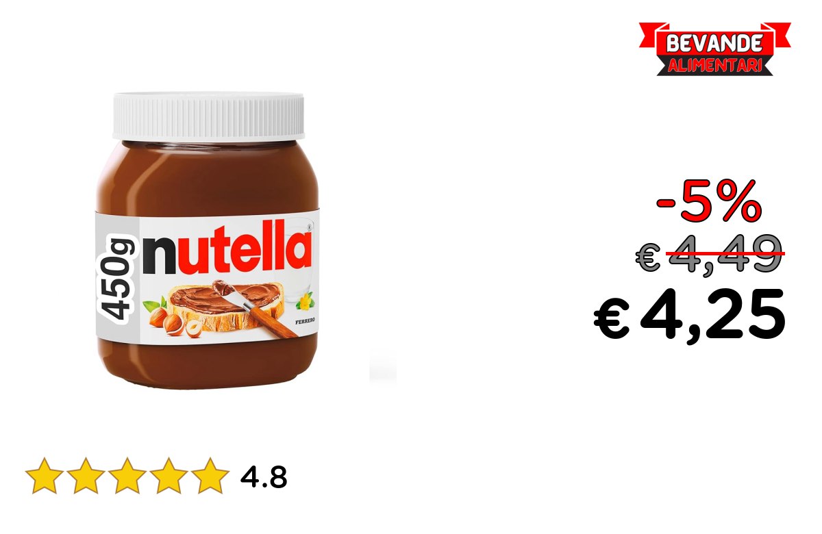Nutella fino al 5% di sconto su Amazon Deal