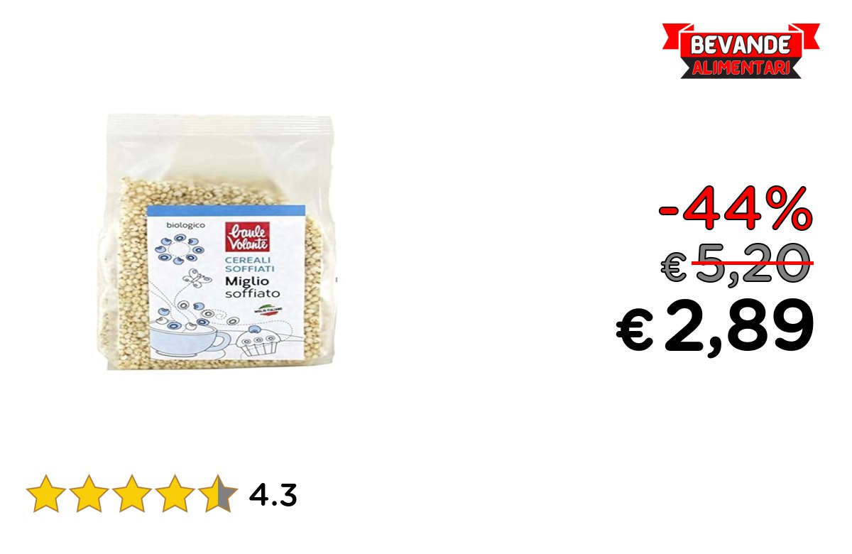 Baule Volante, Miglio soffiato bio fino al 44% off Deal