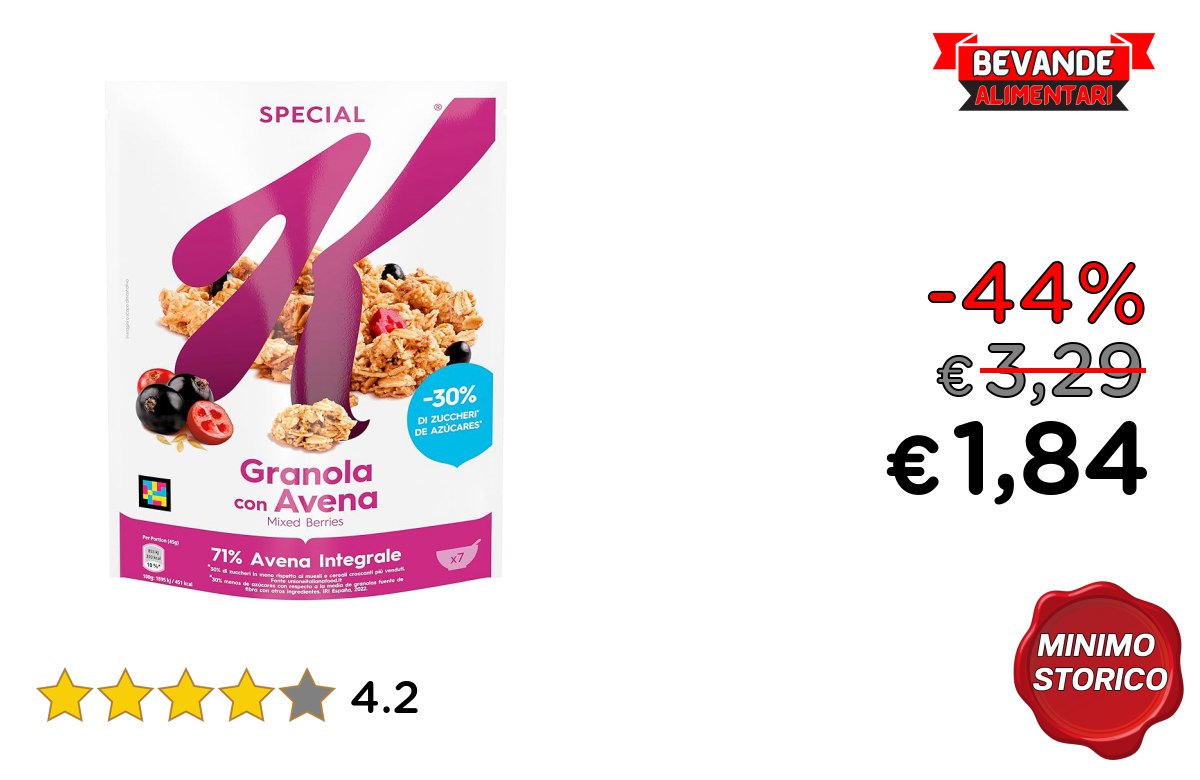 Kellogg’s Special K Red Berries fino al 44% di sconto