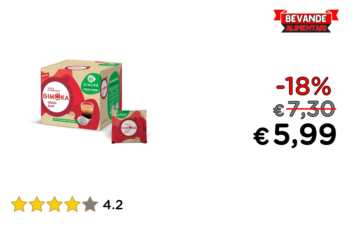 Gimoka: fino al 18% di sconto su Cialde Ese 44-50