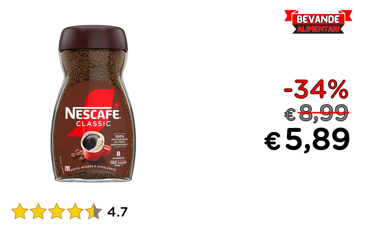 NESCAFÉ Classic Caffè fino al 34% di sconto Deal