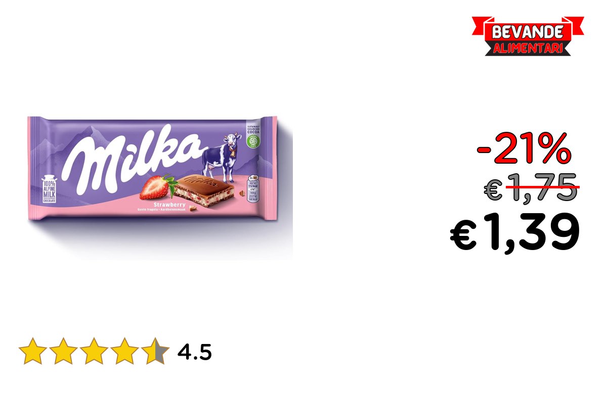 Milka, Fragola e Yogurt fino al 21% di sconto Deal
