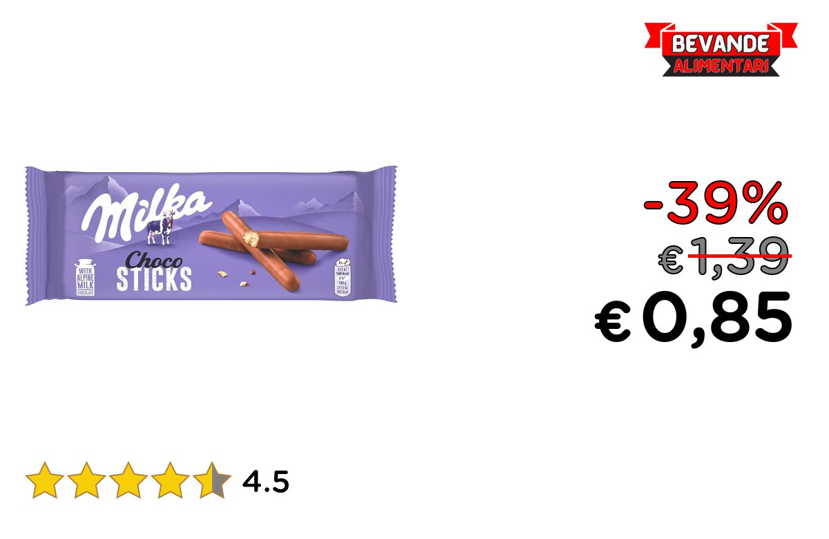 Milka, Choco Sticks fino al 39% di sconto