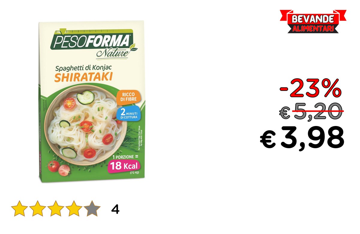 Pesoforma Nature Shirataki fino al 23% di sconto