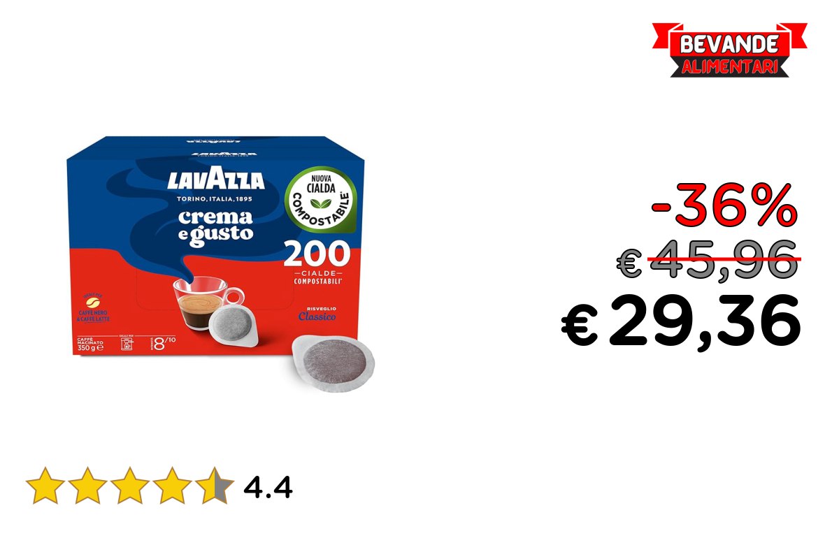 Lavazza Crema e Gusto Classico: fino al 36% di sconto