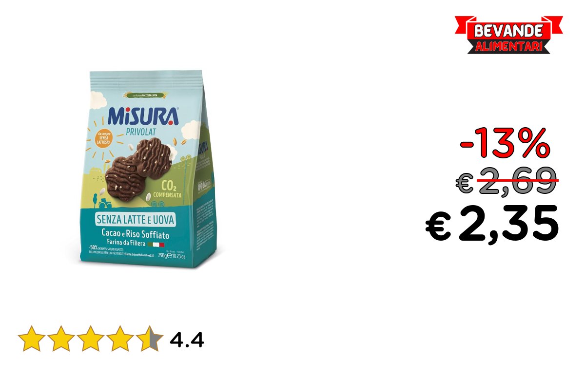 Misura Biscotti al Cacao: fino al 13% di sconto Offerta
