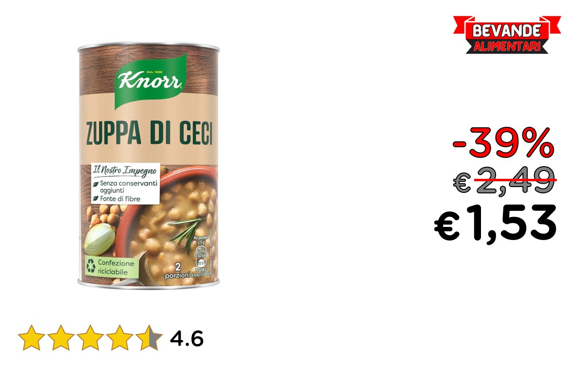 Knorr Zuppa di Ceci fino al 39% di sconto Deal