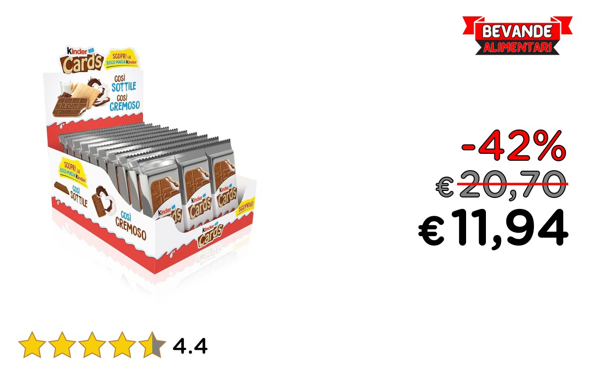 Kinder Cards Biscotti: Sconti fino al 42% su Amazon