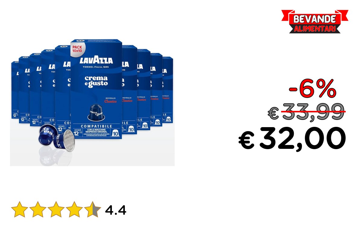 Lavazza Crema e Gusto fino al 6% di sconto Deal
