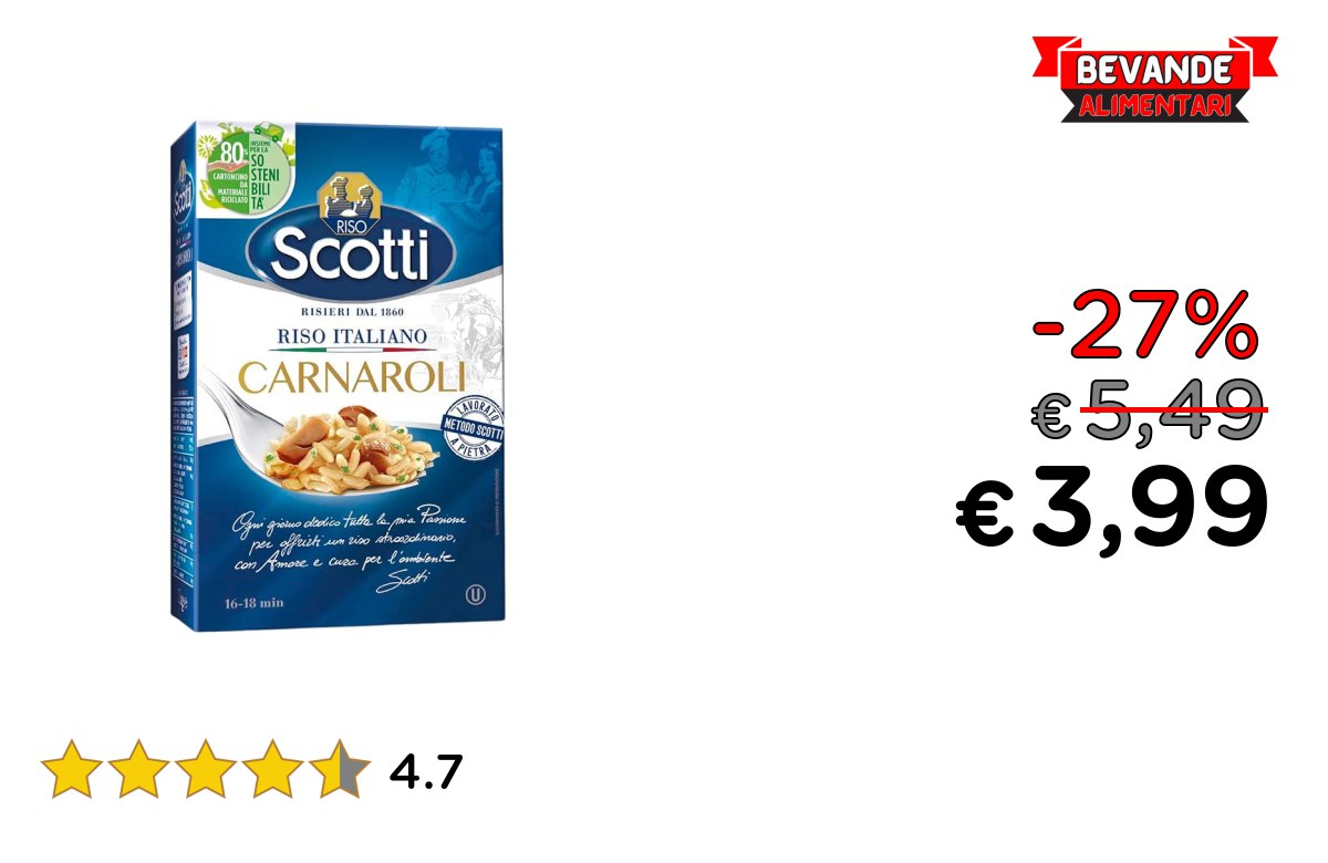 Riso Scotti – Riso Carnaroli fino a 27% di sconto Deals