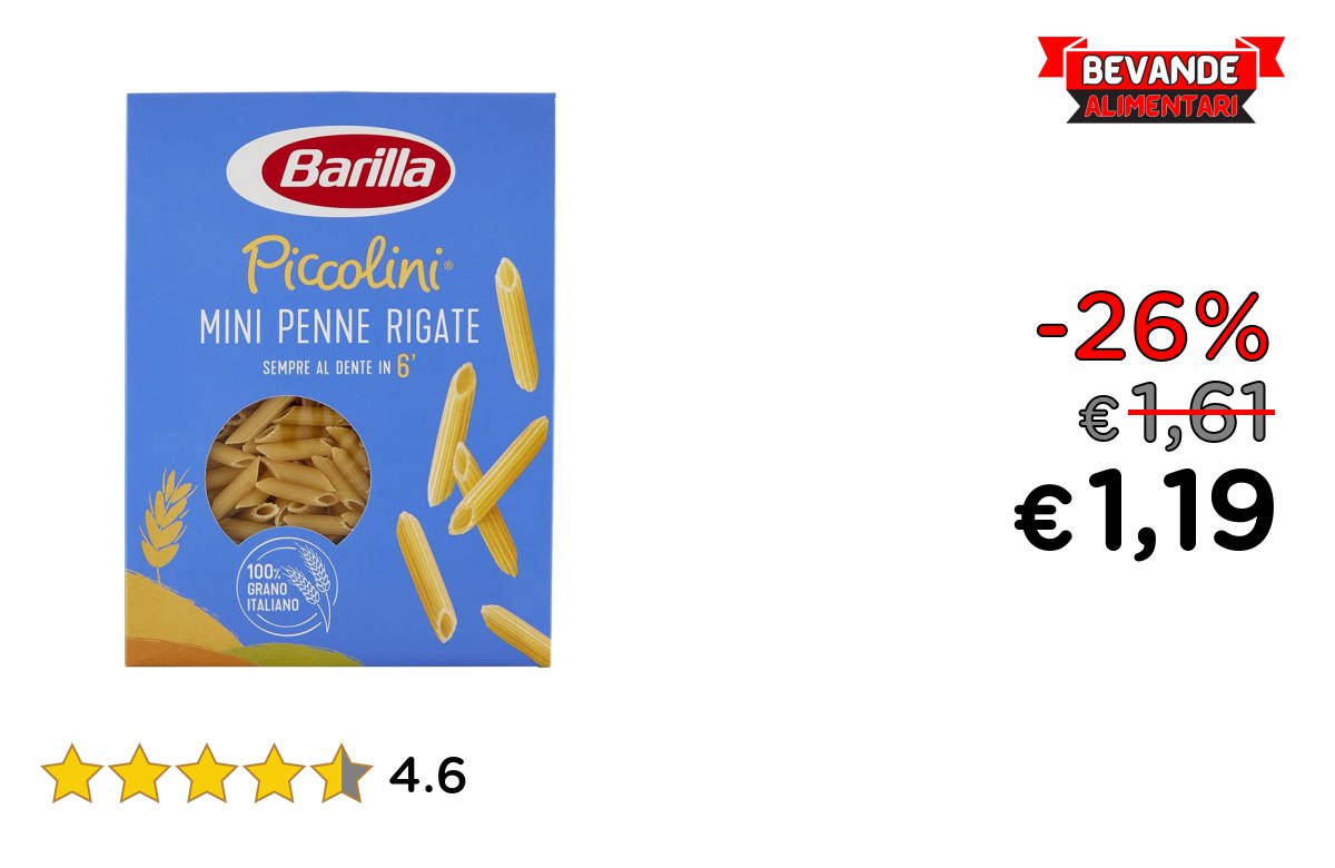 Barilla Pasta Mini Penne: fino al 26% di sconto Deal