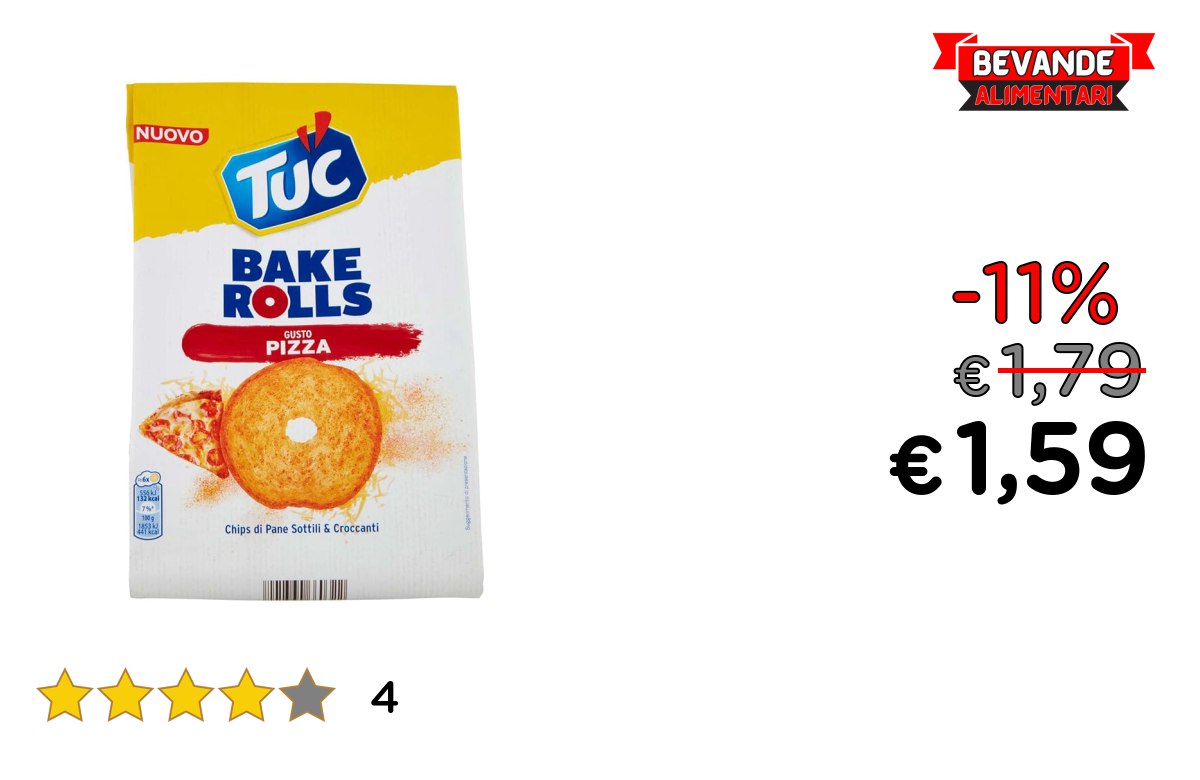 Tuc Bake Rolls, Gusto Pizza fino al 11% offerta