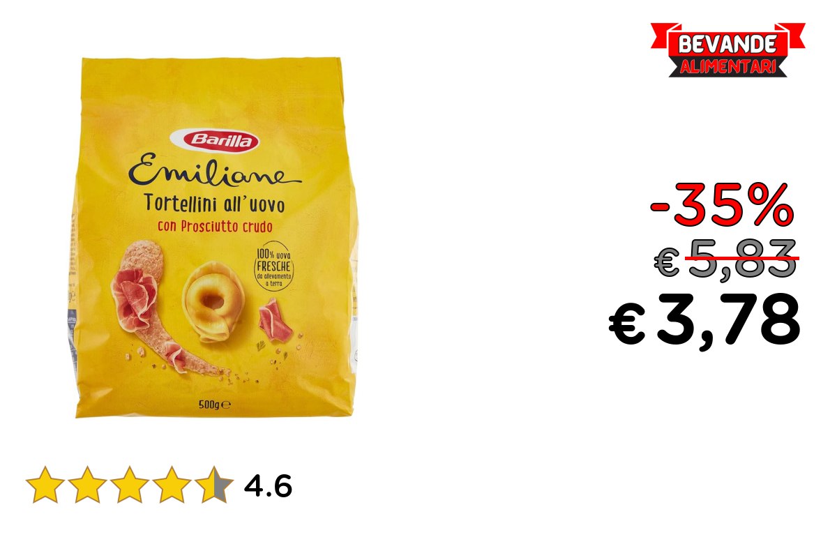 Barilla Pasta Tortellini fino al 35% di sconto