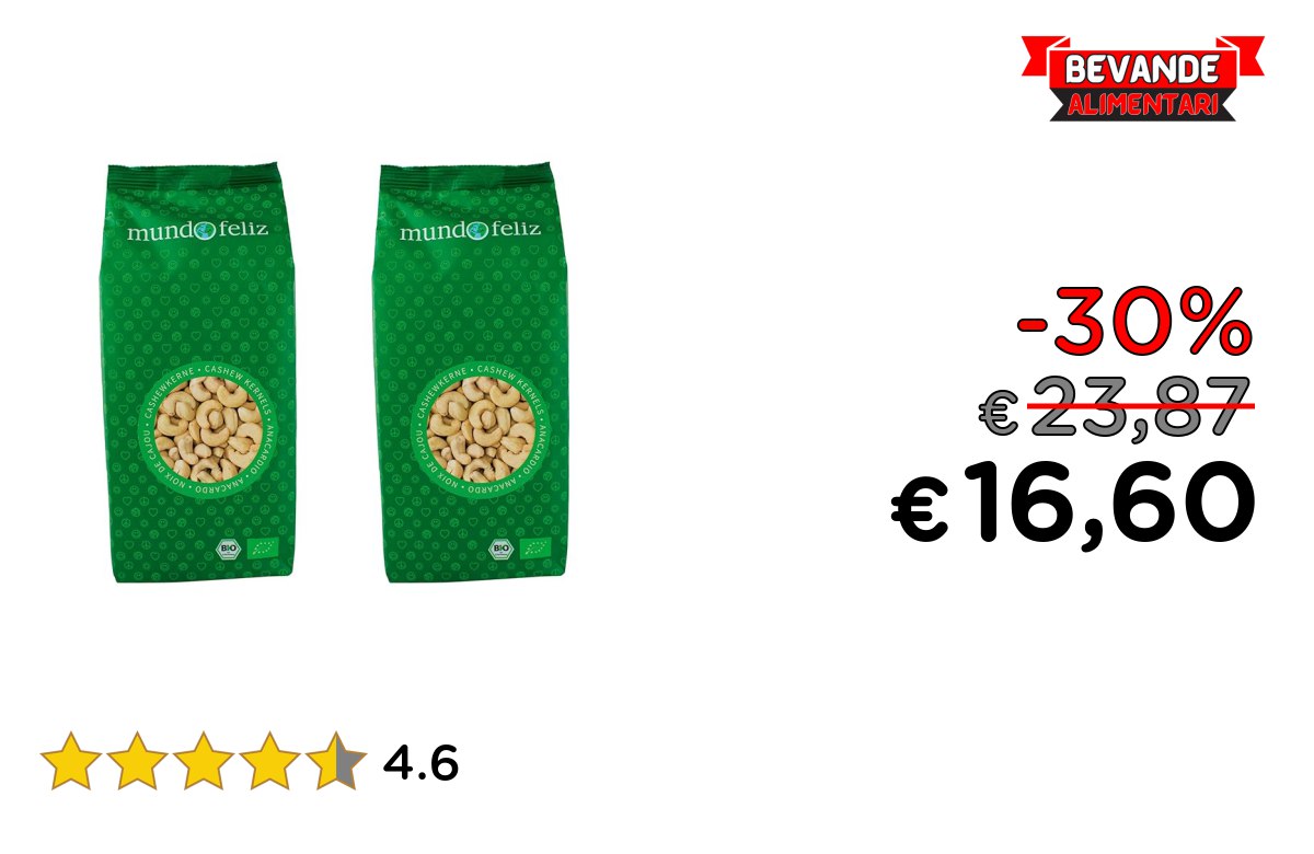 Mundo Feliz Anacardi Biologici fino al 30% di sconto