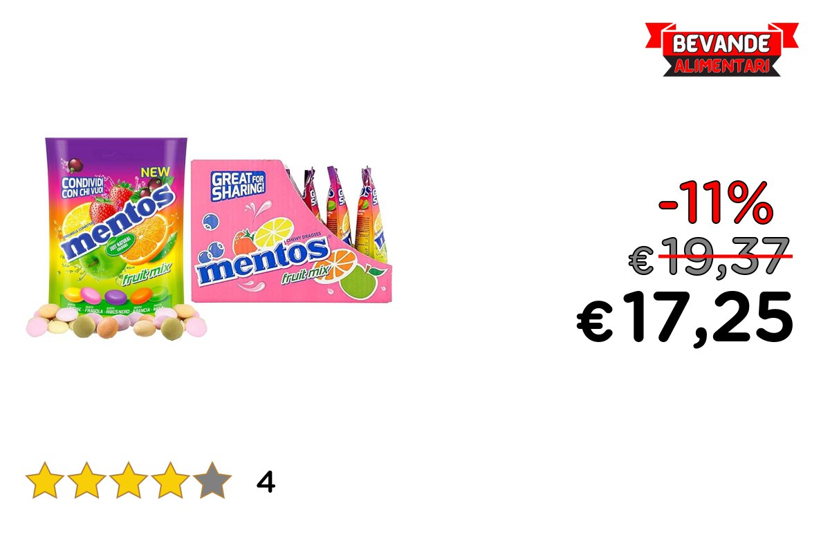Mentos Fruit Mix: fino all’11% di sconto Deal