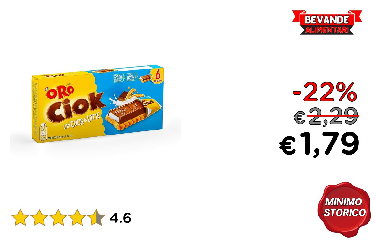 Oro Ciok Cuore di Latte: fino al 22% di sconto Deal