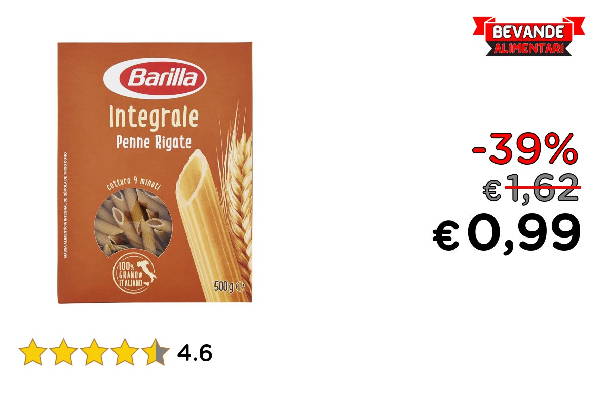 Barilla Pasta Penne – fino al 39% di sconto su Amazon