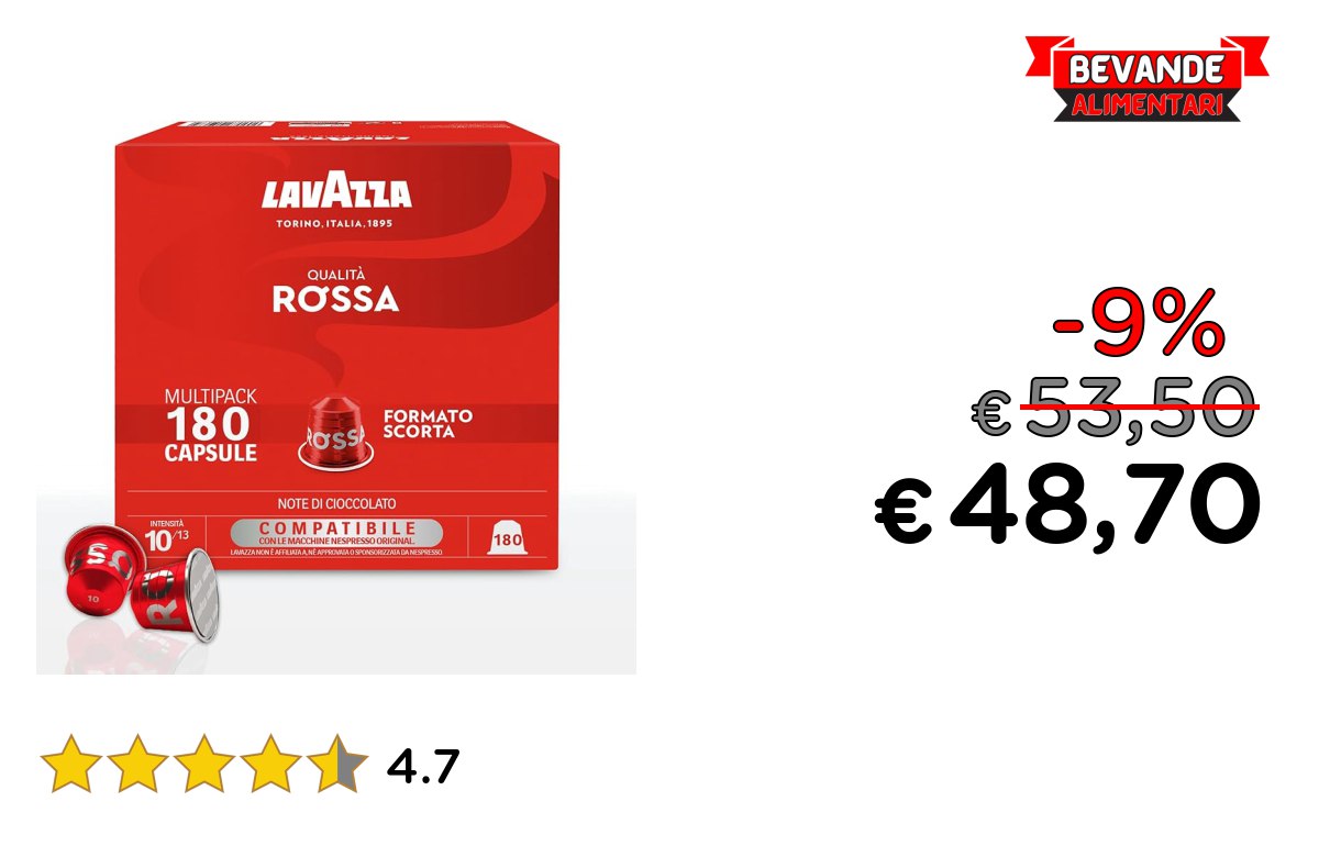 Lavazza, Qualità Rossa fino al 9% di sconto Deal