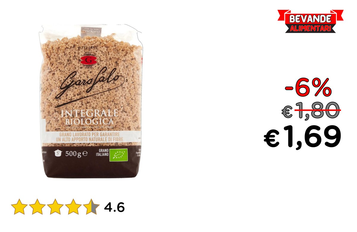 Garofalo Pasta Integrale Stelline: fino al 6% di sconto