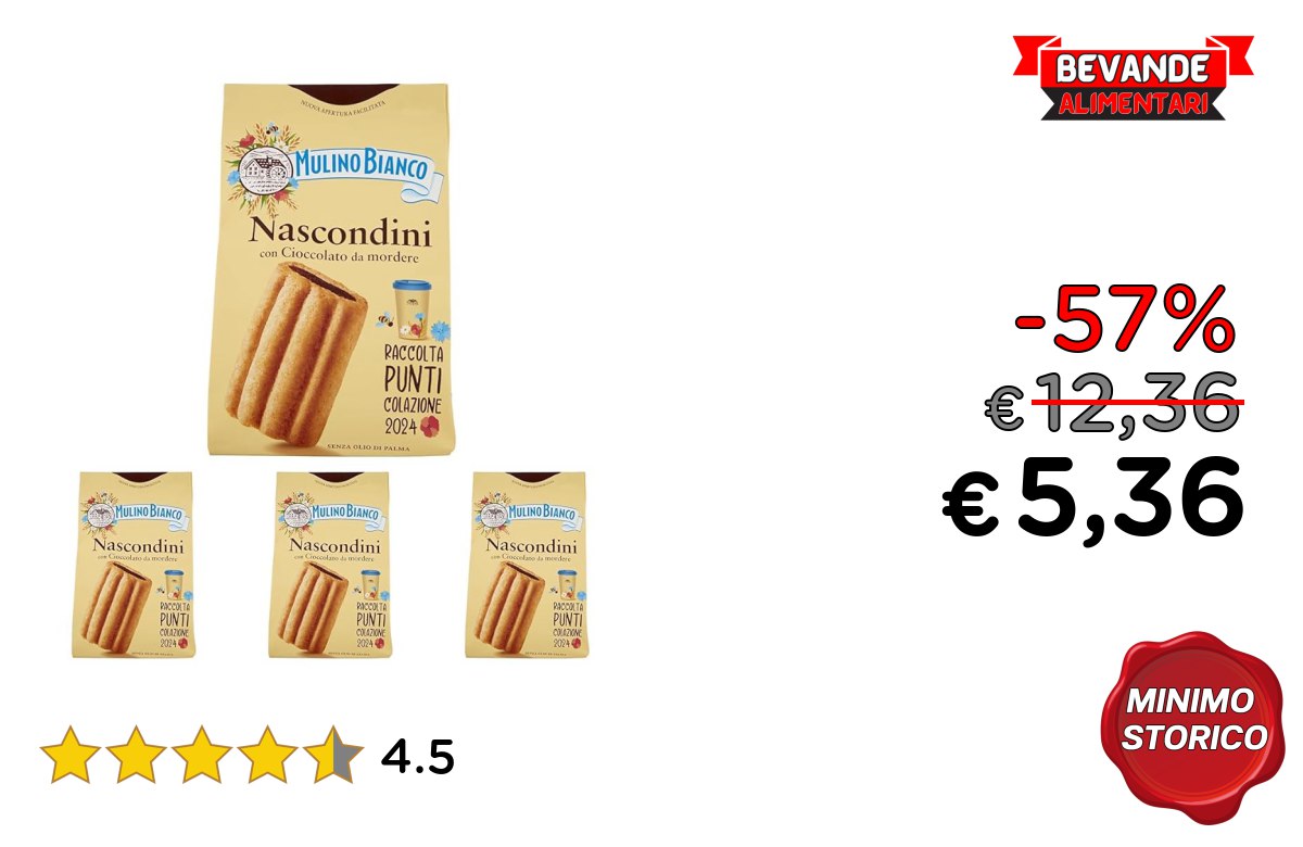 Mulino Bianco Biscotti Nascondini fino al 57% di sconto