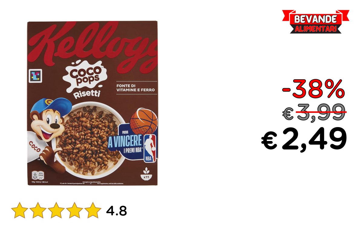 Kellogg’s Coco Pops Risetti fino al 38% di sconto Offerta