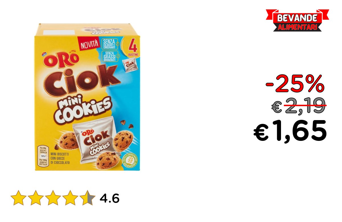 Oro Ciok Mini Cookies: fino al 25% di sconto offerta