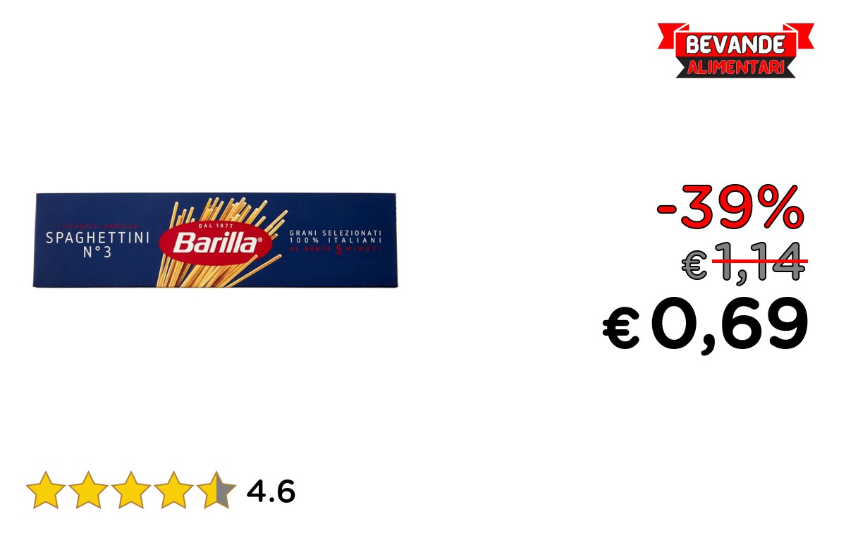 Barilla Pasta Spaghettini fino al 39% di sconto