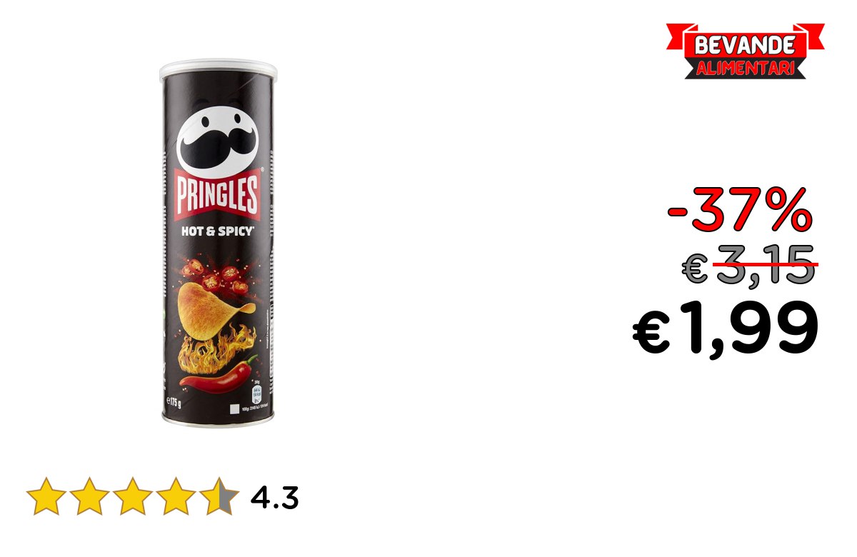 Pringles Hot&Spicy fino al 37% di sconto Offerta