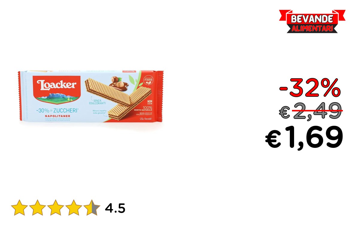 Loacker Wafer Napolitaner fino al 32% di sconto