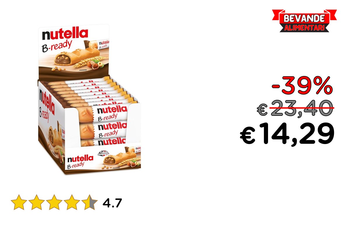 Nutella B-ready fino al 39% di sconto!