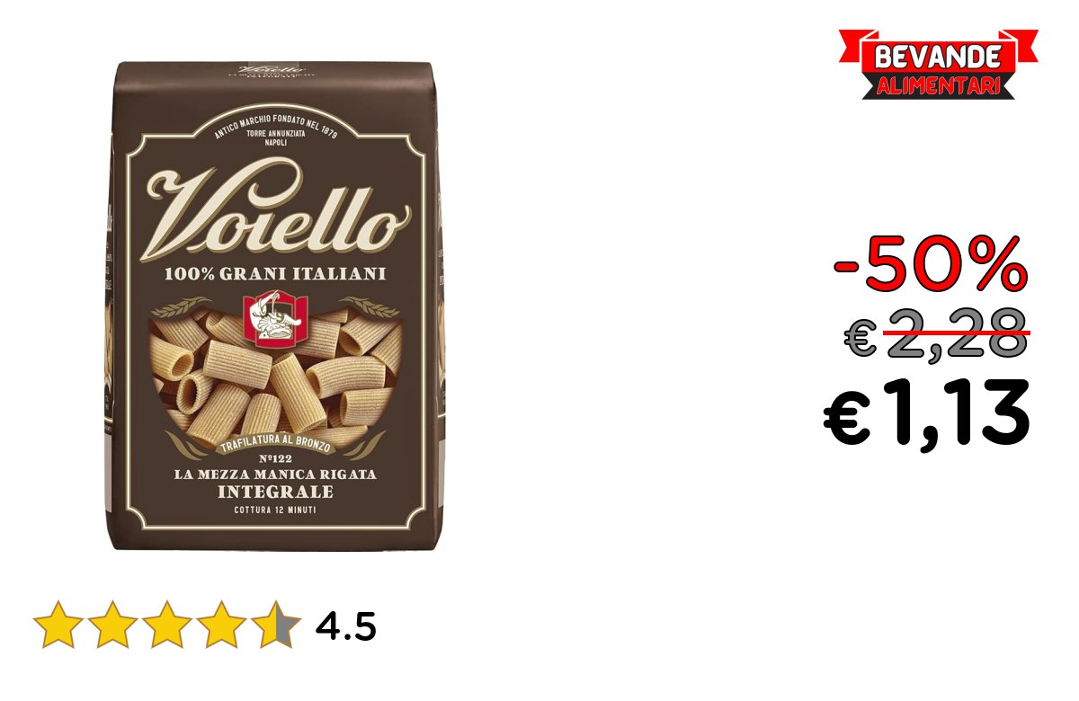 Voiello Pasta Mezze Maniche: fino al 50% di sconto