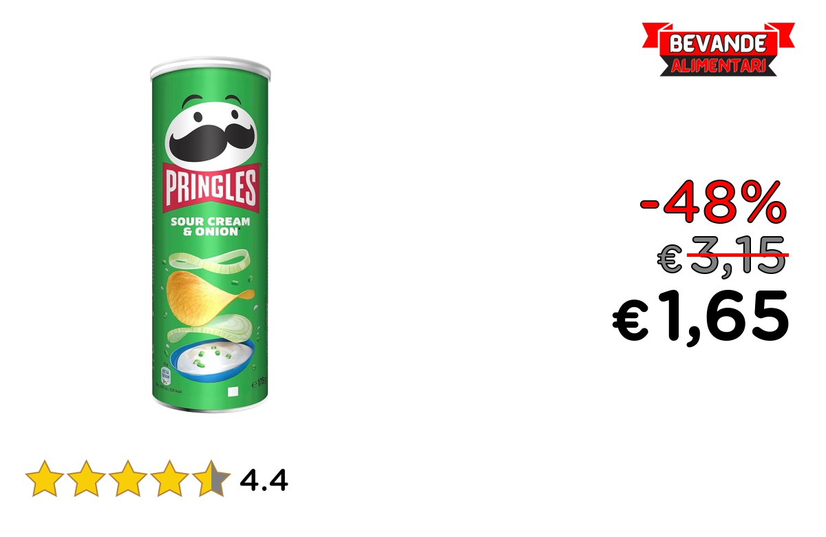 Pringles Sour Cream e Onion fino al 48% di sconto