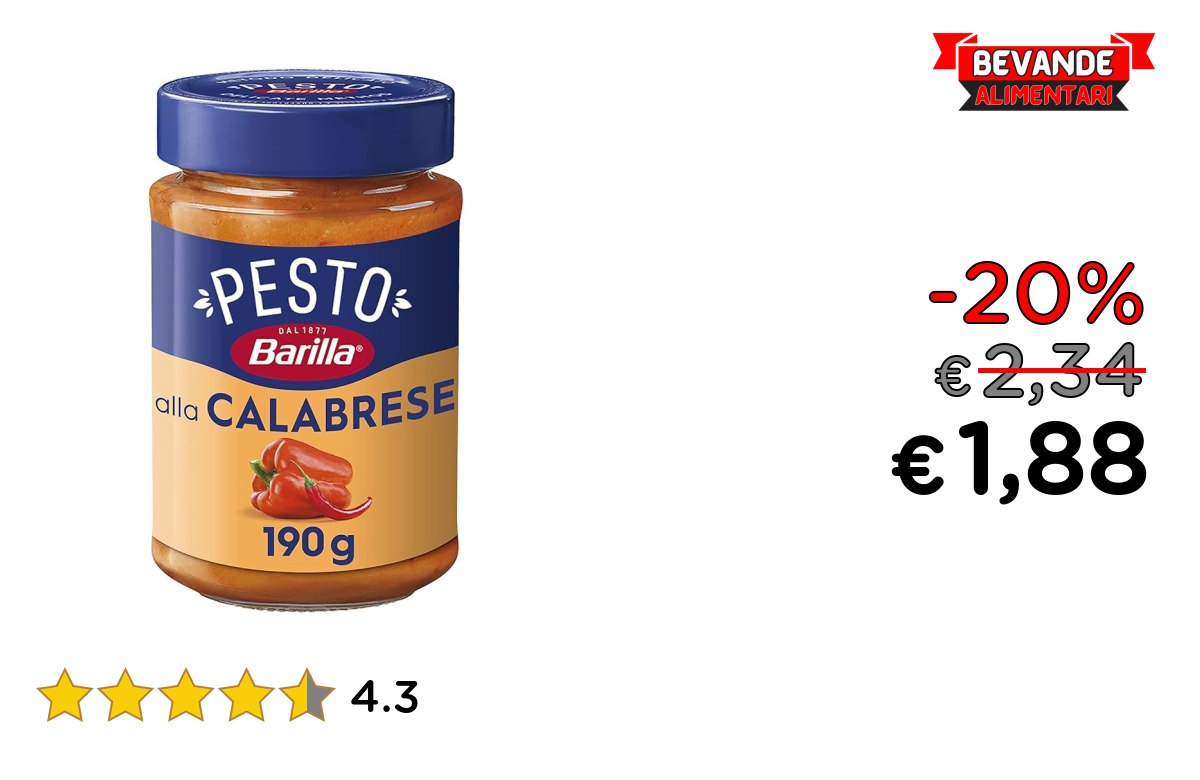 Barilla Pesto alla Calabrese: Fino al 20% di sconto Deal