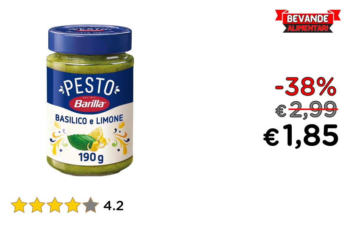 Barilla Pesto con Basilico: fino al 38% di sconto Offerte