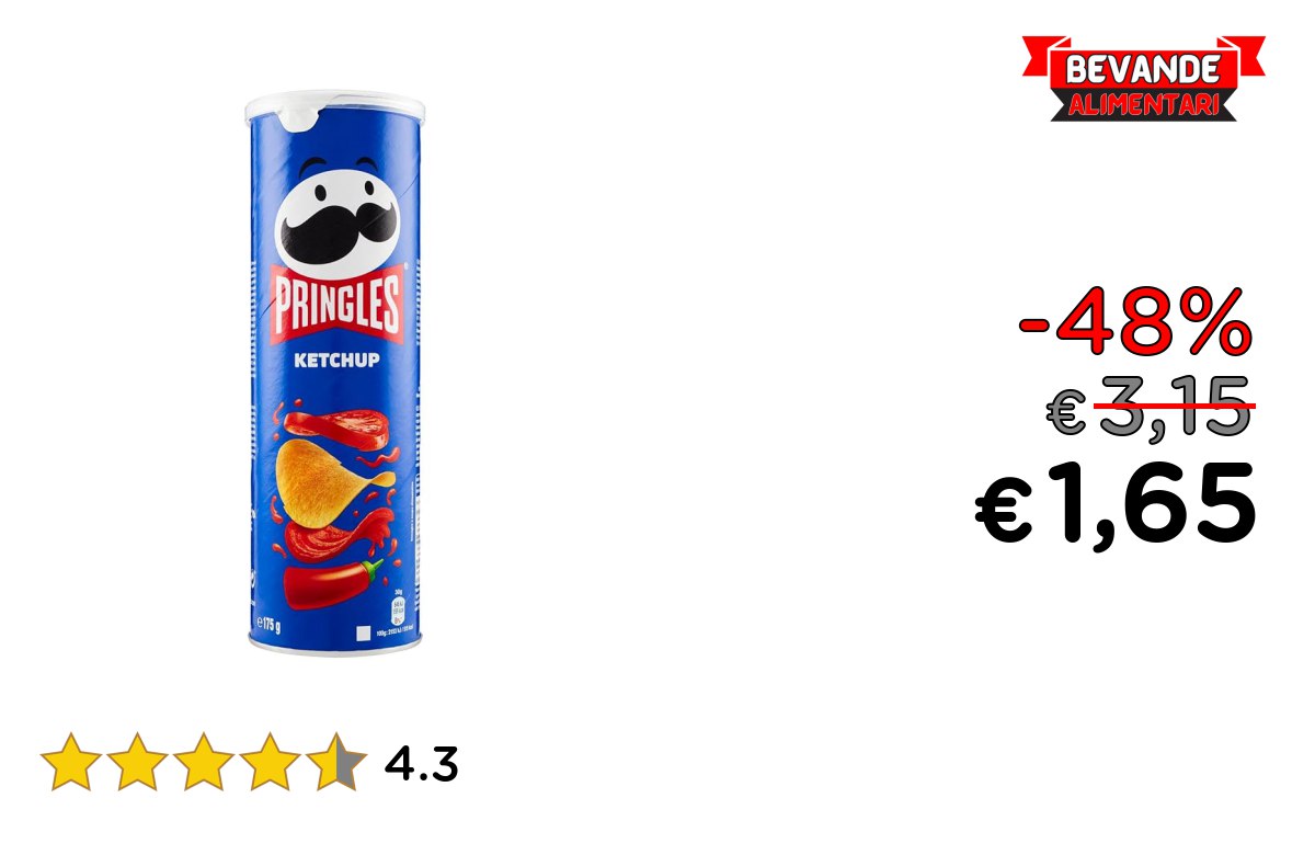 Pringles Snack Salato al Ketchup fino al 48% di sconto
