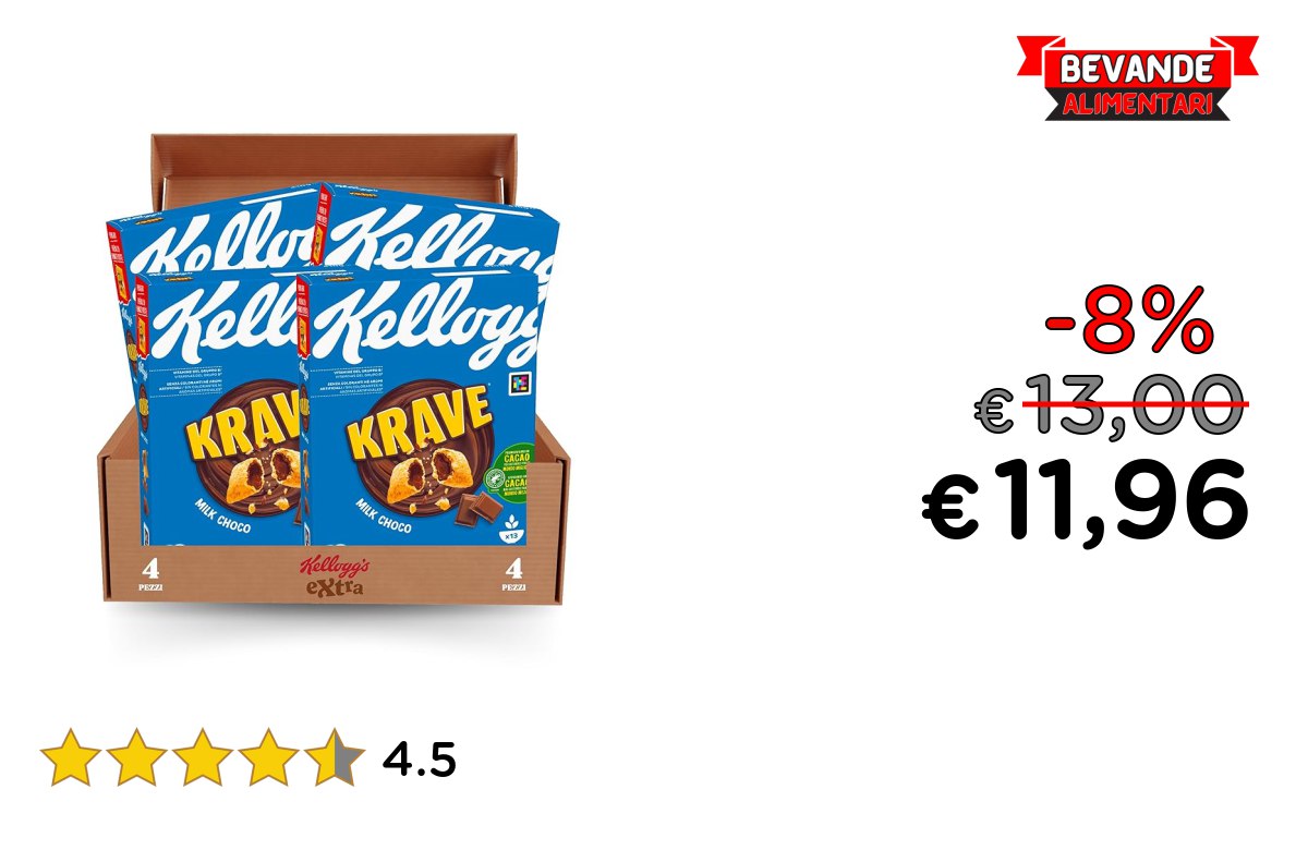Kellogg’s Choco Krave Cerali fino a 8% di sconto