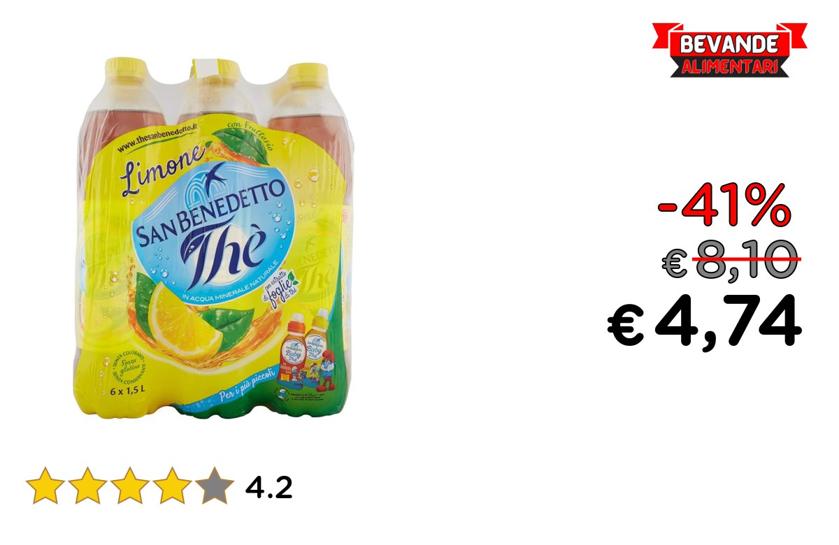San Benedetto Thè Freddo al Limone fino al 41% Offerta