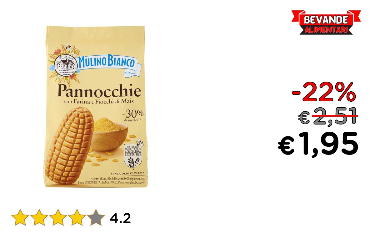 Mulino Bianco Biscotti Frollini, fino al 22% di sconto Deal