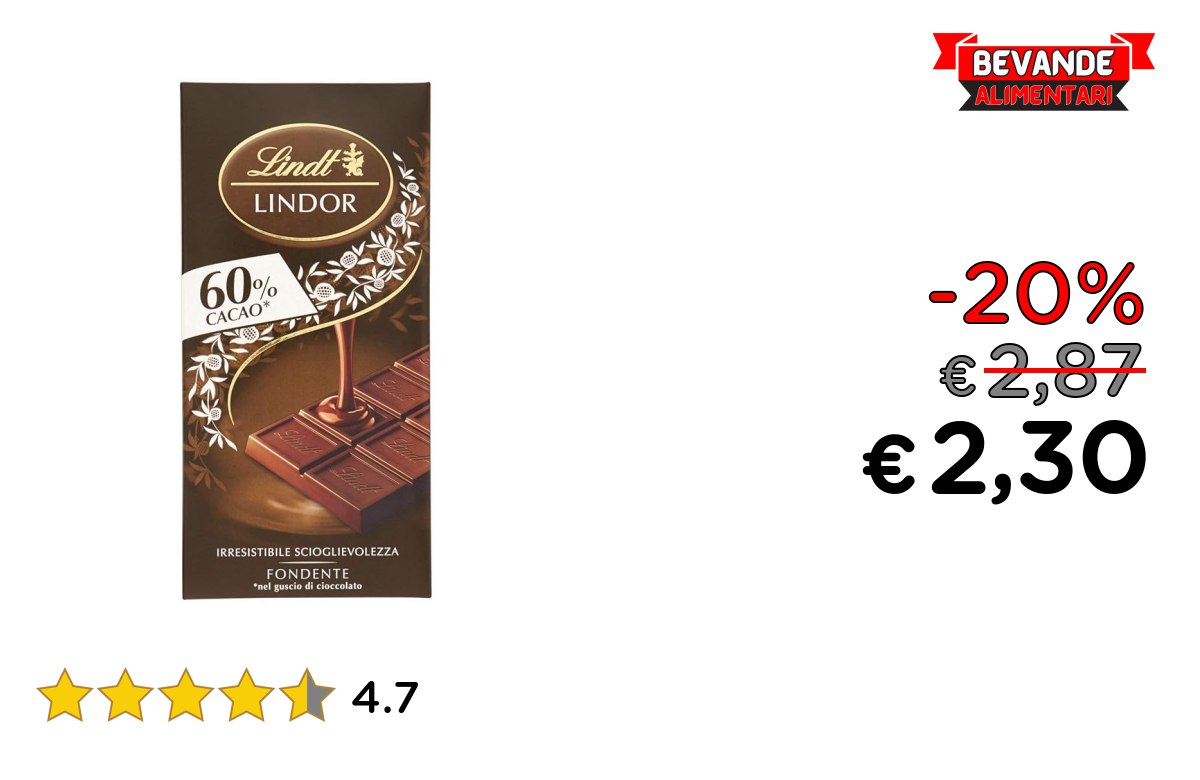 Lindt LINDOR Tavoletta: fino al 20% di sconto Deal