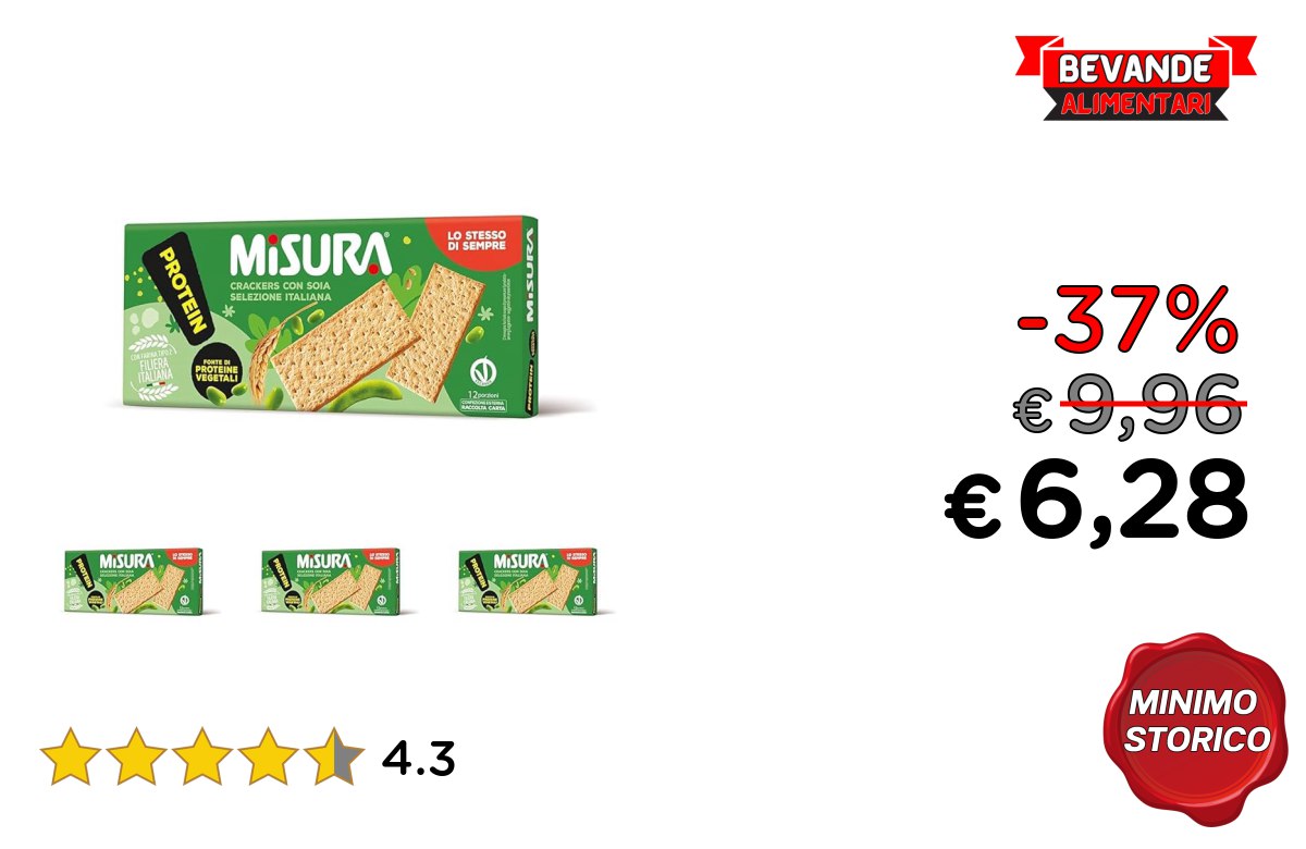 Misura Protein Crackers: fino al 37% di sconto Deal
