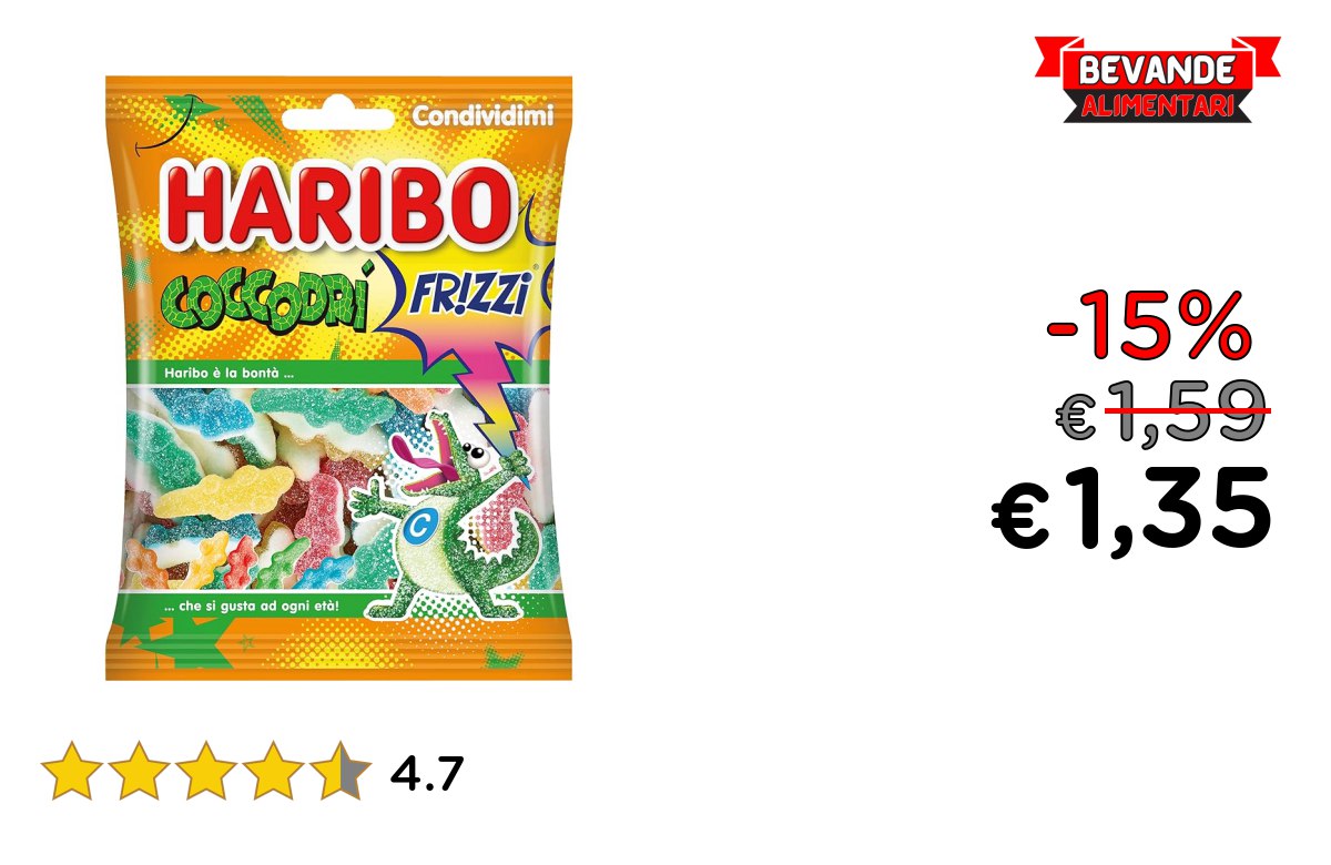 Haribo Coccodri Frizzi fino al 15% di sconto