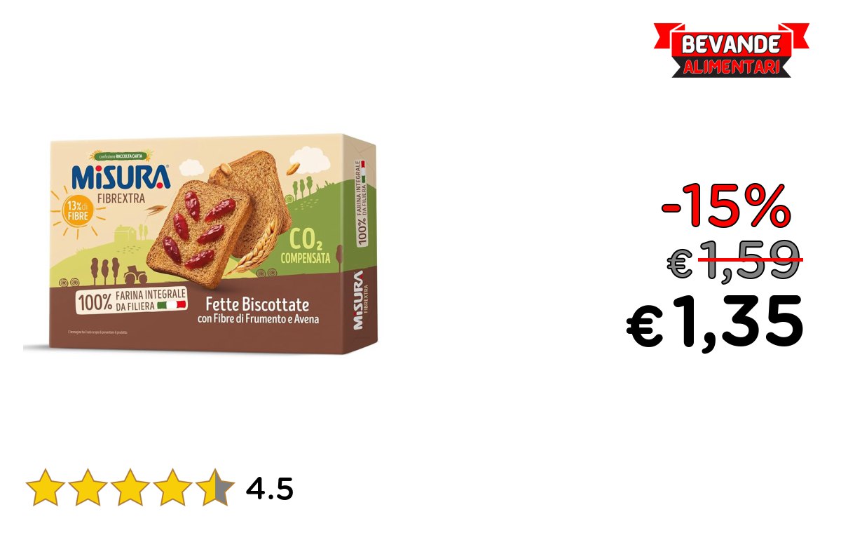 Misura Fette Biscottate: fino al 15% di sconto