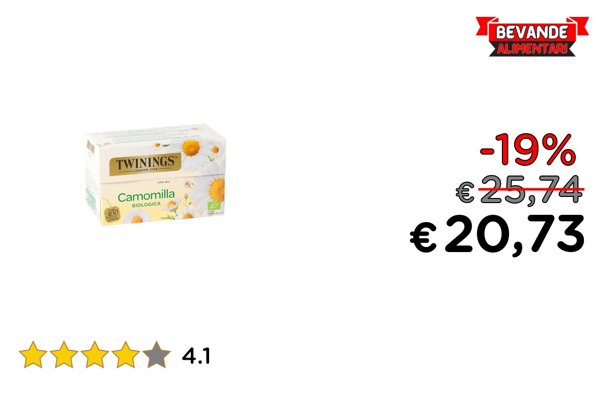 Twinings Camomilla Biologica fino al 19% di sconto Deal