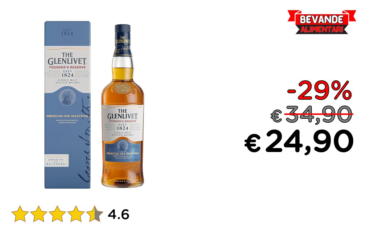 Glenlivet Founder’s Reserve fino al 29% di sconto