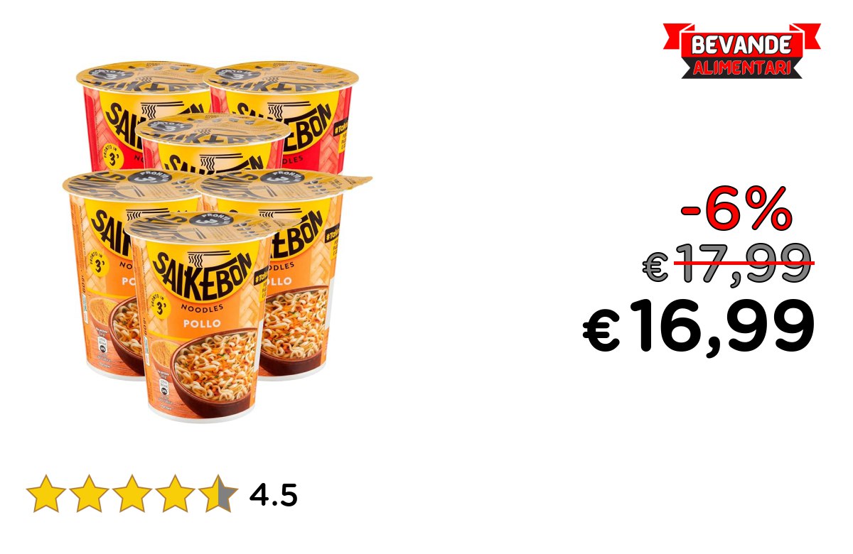Saikebon Noodles: fino al 6% di sconto Deal