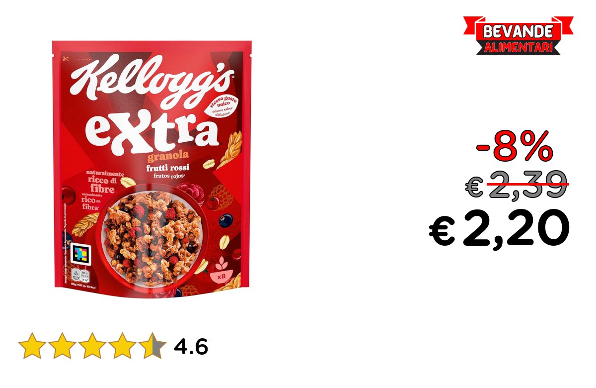 Kellogg’s Cereali Extra fino all’8% di sconto Offerta