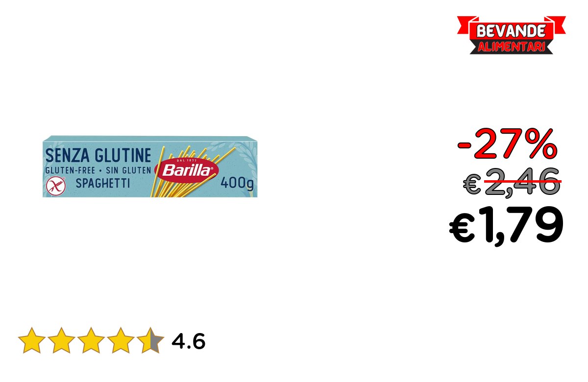 Barilla Pasta Spaghetti senza Glutine fino al 27% di sconto