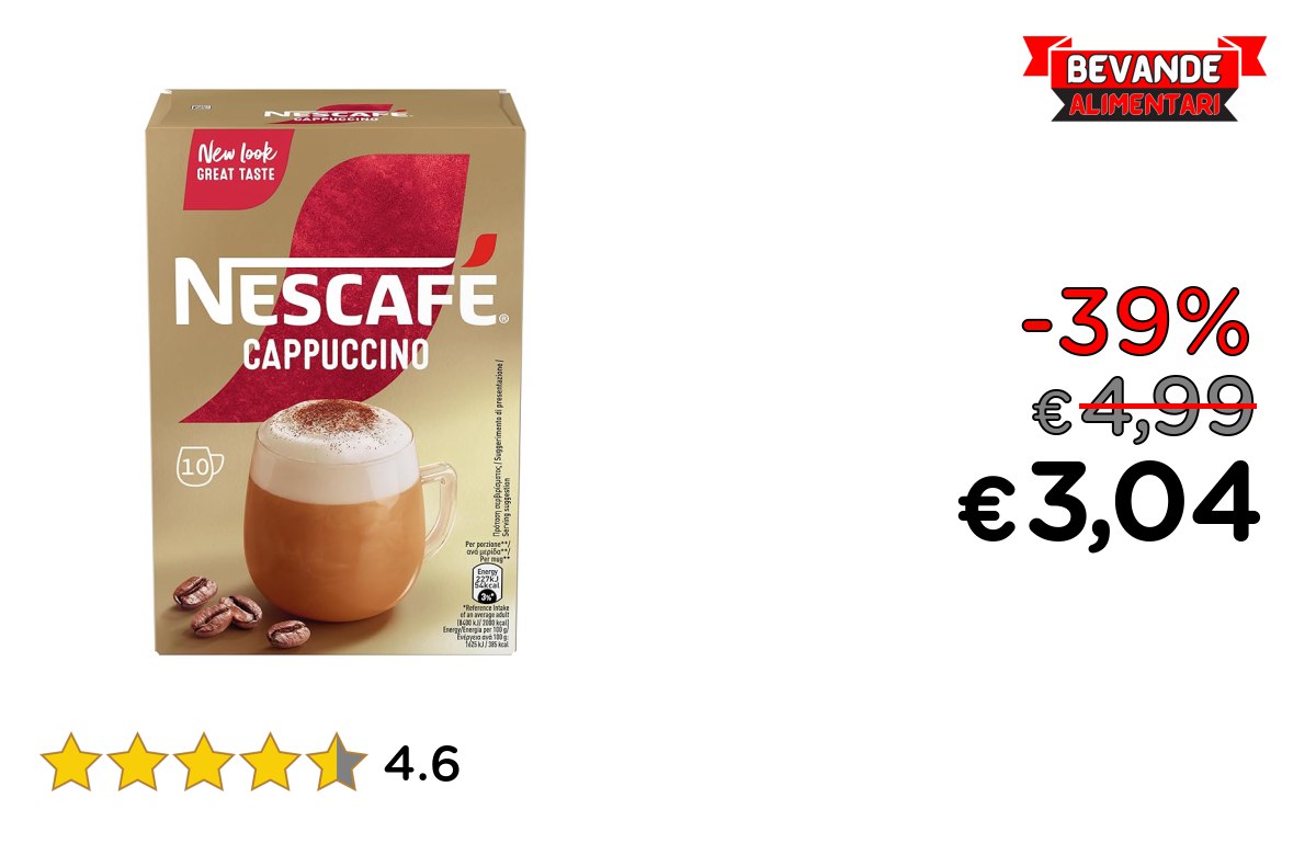 NESCAFÉ Cappuccino Solubile fino al 39% di sconto Deal